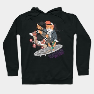 Cat skateboard pop punk Hoodie